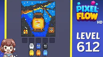 Pixel Flow Level 612 grid layout and solution screenshot