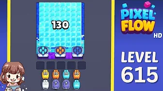 Pixel Flow Level 615 grid layout and solution screenshot