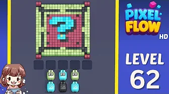 Pixel Flow Level 62 grid layout and solution screenshot