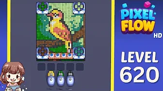 Pixel Flow Level 620 grid layout and solution screenshot