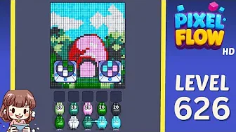 Pixel Flow Level 626 grid layout and solution screenshot