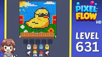 Pixel Flow Level 631 grid layout and solution screenshot