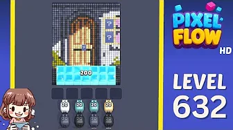 Pixel Flow Level 632 grid layout and solution screenshot