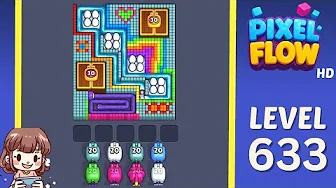 Pixel Flow Level 633 grid layout and solution screenshot
