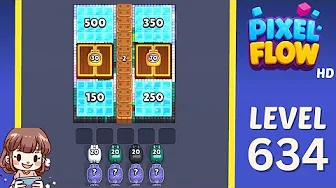Pixel Flow Level 634 grid layout and solution screenshot