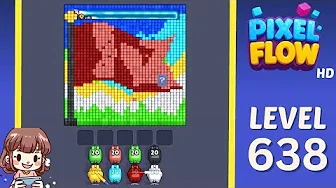 Pixel Flow Level 638 grid layout and solution screenshot