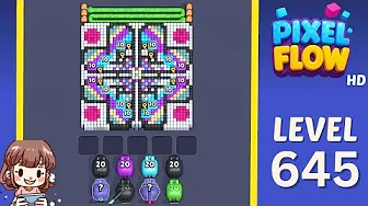 Pixel Flow Level 645 grid layout and solution screenshot