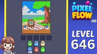 Pixel Flow Level 646 grid layout and solution screenshot