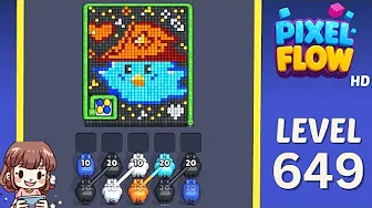 Pixel Flow Level 649 grid layout and solution screenshot