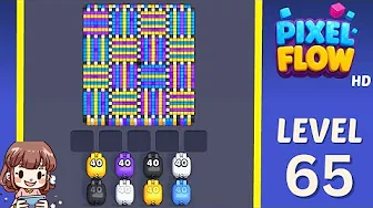 Pixel Flow Level 65 grid layout and solution screenshot