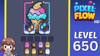Pixel Flow Level 650 grid layout and solution screenshot