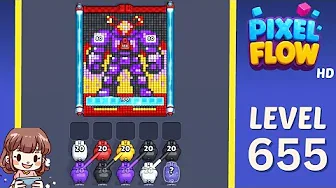 Pixel Flow Level 655 grid layout and solution screenshot