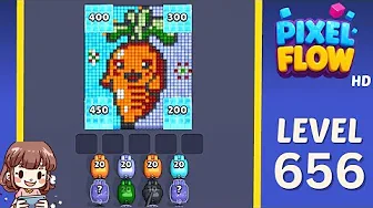 Pixel Flow Level 656 grid layout and solution screenshot