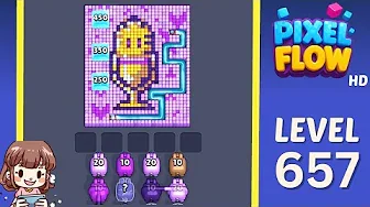Pixel Flow Level 657 grid layout and solution screenshot