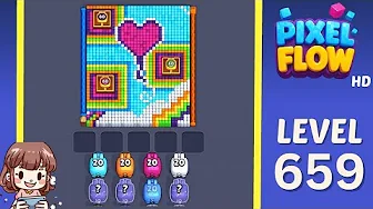 Pixel Flow Level 659 grid layout and solution screenshot
