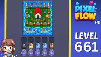 Pixel Flow Level 661 grid layout and solution screenshot