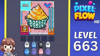 Pixel Flow Level 663 grid layout and solution screenshot