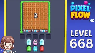 Pixel Flow Level 668 grid layout and solution screenshot