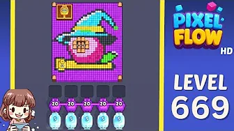 Pixel Flow Level 669 grid layout and solution screenshot