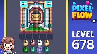 Pixel Flow Level 678 grid layout and solution screenshot