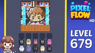 Pixel Flow Level 679 grid layout and solution screenshot