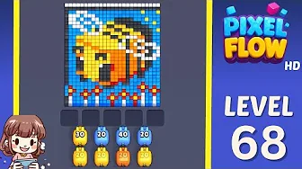 Pixel Flow Level 68 grid layout and solution screenshot