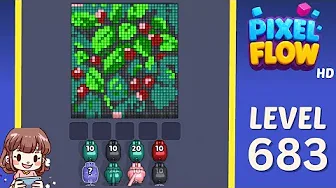 Pixel Flow Level 683 grid layout and solution screenshot