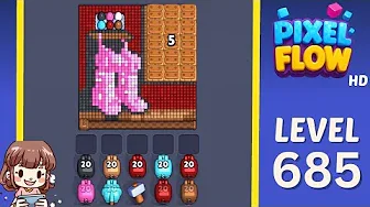 Pixel Flow Level 685 grid layout and solution screenshot