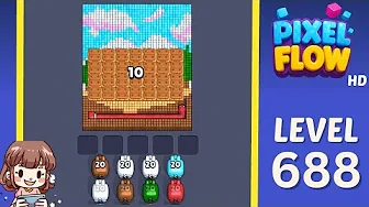 Pixel Flow Level 688 grid layout and solution screenshot