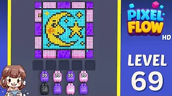 Pixel Flow Level 69 grid layout and solution screenshot