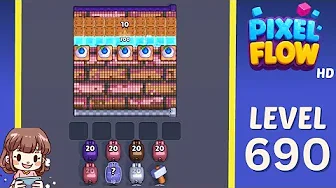 Pixel Flow Level 690 grid layout and solution screenshot