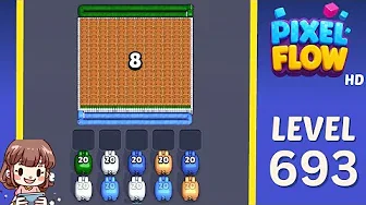 Pixel Flow Level 693 grid layout and solution screenshot