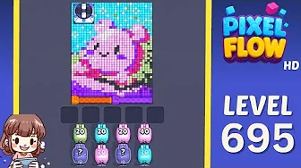 Pixel Flow Level 695 grid layout and solution screenshot