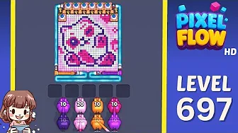 Pixel Flow Level 697 grid layout and solution screenshot