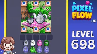 Pixel Flow Level 698 grid layout and solution screenshot