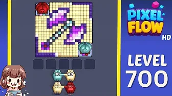 Pixel Flow Level 700 grid layout and solution screenshot