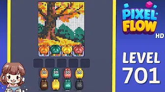 Pixel Flow Level 701 grid layout and solution screenshot