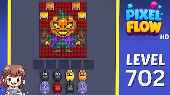 Pixel Flow Level 702 grid layout and solution screenshot