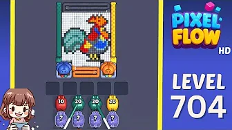 Pixel Flow Level 704 grid layout and solution screenshot