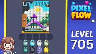 Pixel Flow Level 705 grid layout and solution screenshot