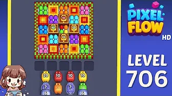 Pixel Flow Level 706 grid layout and solution screenshot
