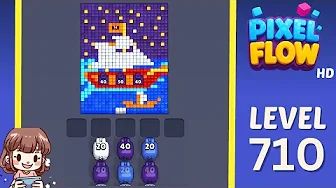 Pixel Flow Level 710 grid layout and solution screenshot