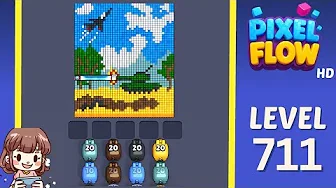 Pixel Flow Level 711 grid layout and solution screenshot