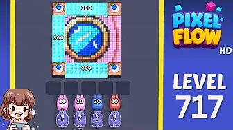 Pixel Flow Level 717 grid layout and solution screenshot