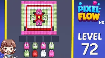 Pixel Flow Level 72 grid layout and solution screenshot