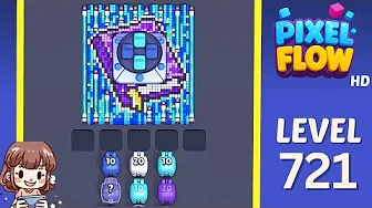 Pixel Flow Level 721 grid layout and solution screenshot