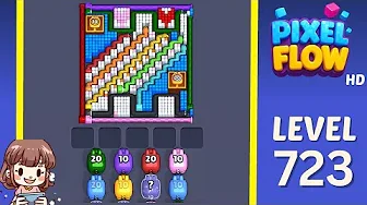 Pixel Flow Level 723 grid layout and solution screenshot