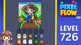 Pixel Flow Level 726 grid layout and solution screenshot