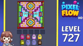 Pixel Flow Level 727 grid layout and solution screenshot