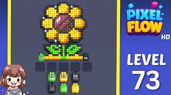 Pixel Flow Level 73 grid layout and solution screenshot